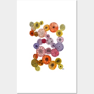 Watercolor Bubble Flowers Posters and Art